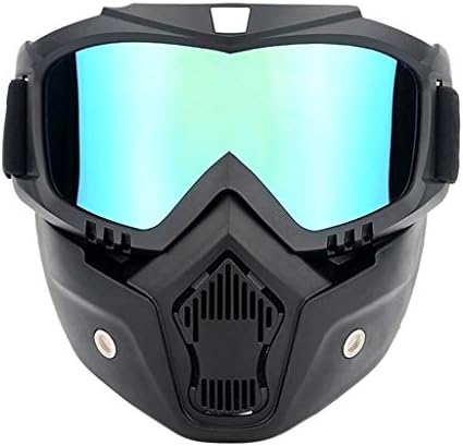 foreverH Motorcycle Helmet Riding Goggles Detachable Mask Goggles Adjustable Anti-Slip Motocross Face Mask