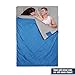 REDCAMP Double Sleeping Bag for Camping,2 Person Sleeping Bags with 2 Pillows, Queen Size Blue 3.3lbs Filling(75+12)
