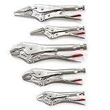 Crescent 5 Pc. 5",7" & 10" Curved Jaw and 6" & 9" Long Nose Locking Pliers with Wire Cutter - CLP5SETN