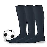 Soxnet Flat Knit Cotton Soccer Sports Team Socks 3-pack - Black Size 5-7