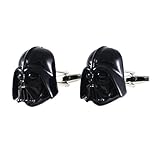 MENDEPOT Star Wars Movie Cufflinks In Box Yoda Cufflink Darth Vader Cufflinks In Box (Darth Vader BLK)