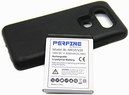 Perfine Extended Battery Replacement for LG V20 H990 VS995 li-Polymer Battery v20 bl-44e1f (8200mAh Battery+TPU case Full Edge Protection)