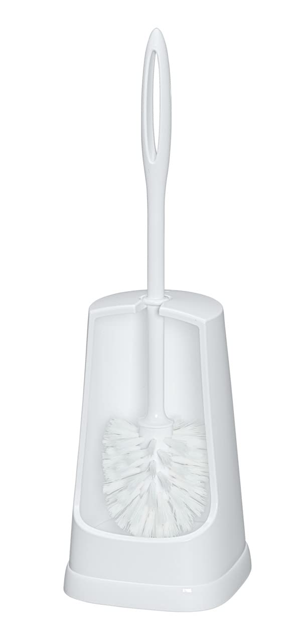 WENKO 19607100 Toilet Brush Simple White - Plastic, 12 x 40.5 x 12 cm, White