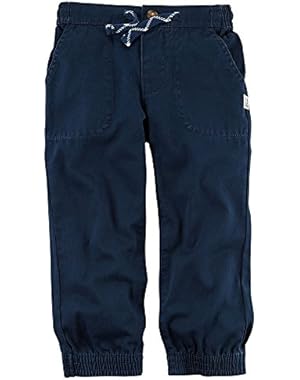 Boys' Navy Twill Utility Jogger Pants With Pork Chop Pockets