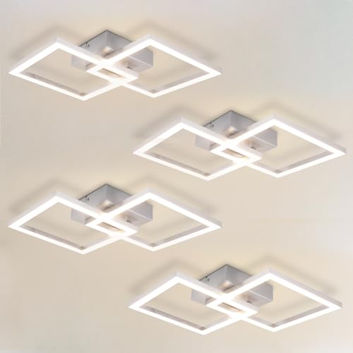 Homefire Deckenlampe LED Deckenleuchte Wohnzimmer - 4ER Modern Design Küchenlampe 24W 4000K Wohnzimmerlampe Flurlampe Neutralweiß Schlafzimmerlampe Fl