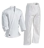 Century Karate Martial Arts Uniform with Belt Light Weight White Cotton Elastic Waistband & Drawstring for Adult & Children Size 000 - 7 (Size 4 140-170lb 5ft 6in - 5ft 11in)