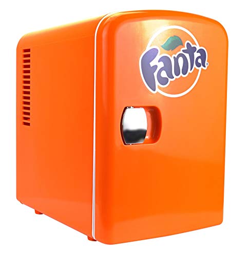 Coca-Cola Fanta FA04 4 Liter/4.2 Quarts 6 Can Portable Mini Cooler/Fridge for Food, Beverages, Orange