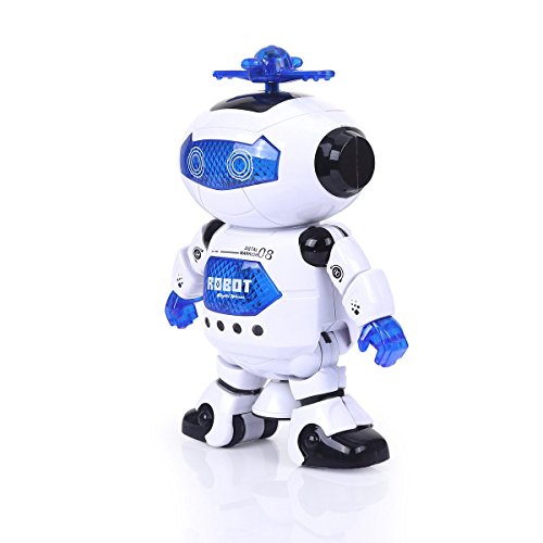Alagoo Electronic Toy Robot Walking Dancing Singing Robot with Musical and Colorful Flashing Lights 360° Body Spinning Robot Toy Gift for Kids, Boys and Girls (White) - Thumbnail 6