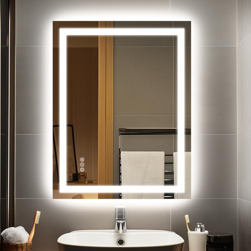 Kosmonia 28x36 LED Bathroom Mirror Anti-Fog Dimmable Lights