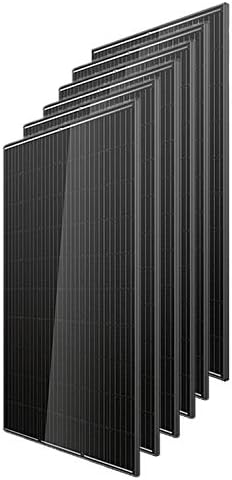 Trina 6Pcs 300 Watt Monocrystalline Solar Panel 1800w 12V/24V/48V Battery Charger Compatible Off-Grid On-Grid Solar System, Residential Commercial House Cabin Sheds Rooftop, 1.8KW Solar Array