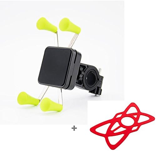 Handlebar Rail Mount with U-Bolt Base and Universal X-Grip Cell Phone Holder,Bike motorcycle car Mount,GPS Devices and More (Yellow)
