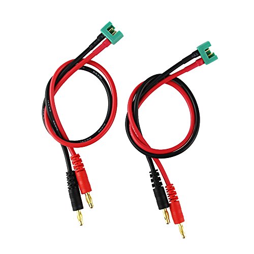 OliYin 2pcs 14AWG 14# 30cm 11.8inch MPX Female to 4mm Banana Plug MPX Plug Connector Charging Cable Wire for FPV RC(pack of 2)