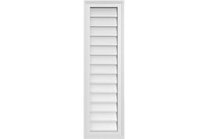 EKENA MILLWORK 12"W x 40"H Rectangle Surface Mount PVC Gable Vent: Non-Functional, w/ 1-1/2" x 2" Brickmould Frame
