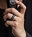 Saco Band Silicone Wedding Rings - Middle Line & Plain (Middle Line Blue Red Gray, Solid Black, Camo, 10.5-11 (20.6mm))