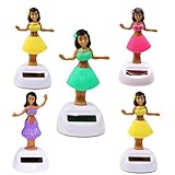 Solar Toy 2 Pink 2 Blue 1 Green MIXED Hawaiian ALOHA Luau Hula Girl