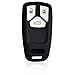Massimiliano Incas Dobrev 3 Buttons Silicone Case Protector Key Fob Cover Smart Car Remote Holder for for 2016 2017 Audi A4 Q5 Q7 TT TTS (Black)