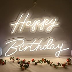 DIVATLA 66"/39" Extra Large Happy Birthday Neon