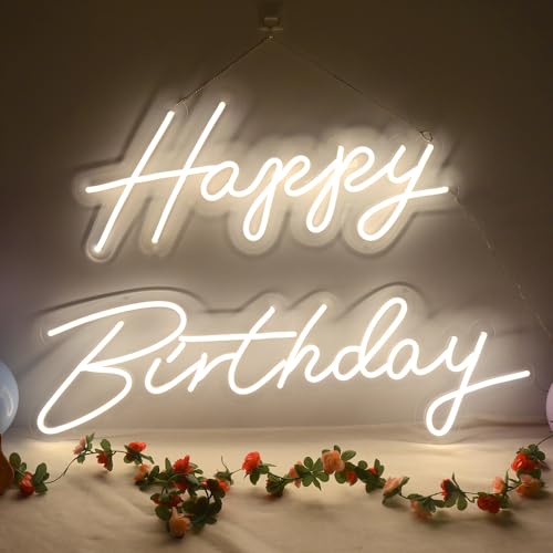 DIVATLA 66"/39" Extra Large Happy Birthday Neon