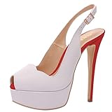 AOOAR Women's Slingback High Heels Party Pumps with Hidden Platform