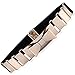 Women's Fashion Gold Metal Keeper Metallic Big Mirror Bow Wide Obi Belts (Folding metal Black)