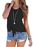karbin Women's Casual Sleeveless Blouse Front Tie Knot Shirt Summer Cami Tank Tops