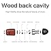 ZealSound HDE-300 In-ear Noise-isolating Genuine Wood Headphones with Mic, Fiber Cable -Black