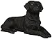 Sandicast Original Size Black Labrador Retriever Sculpture, Lying
