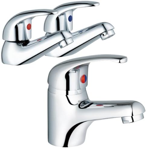 Pair Of Bath Taps & A Basin Mixer Taps Set Includes A Pop Up Basin Waste (Aero 31) Grand Taps Aero Range Bathroom Collection