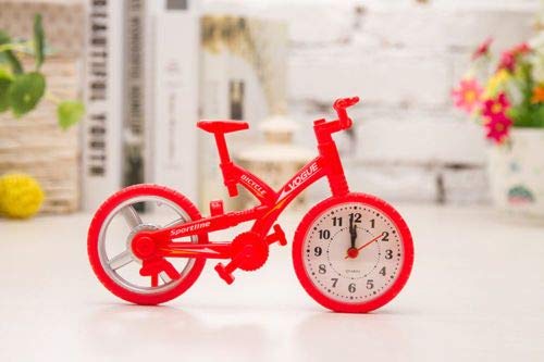 J Mini Motorcycle/Bicycle Model Alarm Clock Desk & Shelf Modern Home Office Decoration Tabletop Display Red