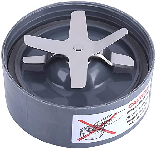Blender Blade Compatible with NutriBullet 600w Pro 900w Machine NB-101S NB9-1301, Grey, Blade Replacement Accessories by Poweka, Blender Spare Part with 2 Silicone Rubber Gasket