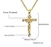 Stainless Steel Cross Necklace Jesus Christ Crucifix Pendant for Men and Women(Gold)
