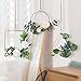 Dolicer Floral Hoop Wreath, Geometric Wire Round Triangle Square Hoop Frame of Artificial Rose Flower and Eucalyptus Vine Wreath for Wedding Backdrop Wall Decor Geometric Wire Wall Decor, Pack of 1