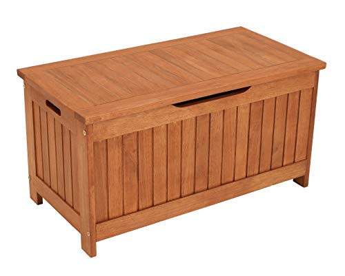 GXK Auflagenbox Holz Kissenbox Gartenbox Kissentruhe Gartentruhe 88x45cm