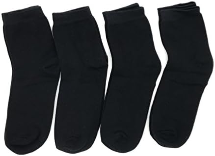 Cotton Bamboo Blend Men Socks Quarter Crew Socks Athletic Odor-free Set of 4 Pairs Size 5-8