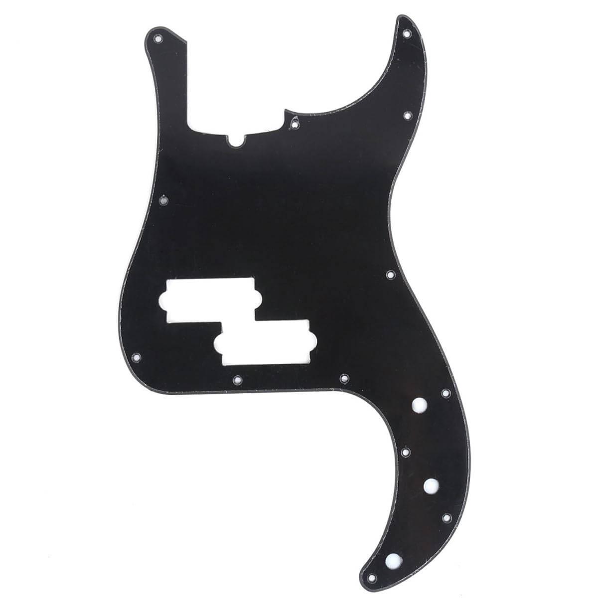 Musiclily Pro 13-Hole Modern Style P Bass Pickguard for 4 String American Precision Bass, 1Ply Black