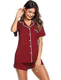 luxilooks - Pijama de manga corta para mujer, con botones, tallas XS-XXL