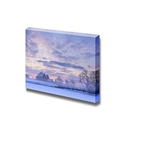 Beautiful Winter Sunset with Snow Wall Decor