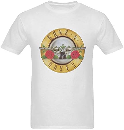 Men's Cotton Graphic Tee Print T-Shirt White - Gun'N Roses - L