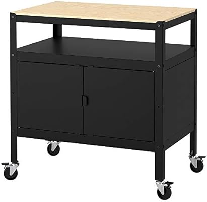 Ikea 492 752 86 Bror Cart With Closed Storage Black Wood Amazon Ae
