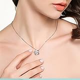 SOURBAN 925 Sterling Silver Bow Full Diamond Pendant Necklace