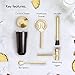 VonShef Premium Cocktail Shaker Barware Set with Display Stand, Includes Cocktail Kit: 16oz Shaker, Muddler, Bar Spoon, Hawthorne Strainer, 1oz Jigger and Recipe Book – Black and Gold