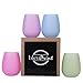 Silicone Wine Glasses - Unbreakable, Outdoor Silicone Wine Cups - Stemless Wine Glasses: Set of 4, Rubber - Unbreakable, Shatterproof glasses for Camping, Travel, Beach, Pool Party