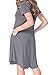 Levaca Womens Summer Plain Short Sleeve Loose Casual Tshirt Dress Dark Gray L