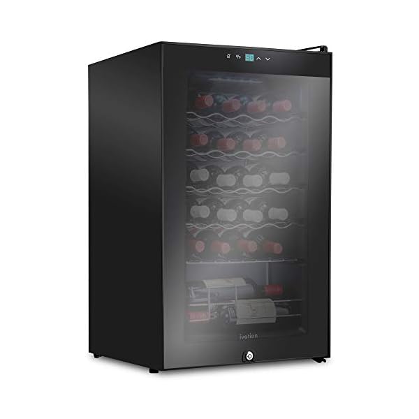 Ivation-24-Bottle-Compressor-Wine-Cooler-Refrigerator-wLock-Large-Freestanding-Wine-Cellar-For-Red-White-Champagne-or-Sparkling-Wine-41f-64f-Digital-Temperature-Control-Fridge-Glass-Door-Black