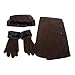Cloche Fur Trim 3 Piece Fleece Hat, Scarf & Glove Women's Winter Set, Brown