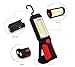 Cordless Rechargeable 2200mAh COB LED Flashlight 650Lm 7W Work Light Lamp Magnetic Support Stand Swivel Hook Great for Camping Household Workshop Automobile (Red)