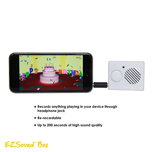 EZSound-Box-Front-Play-Button-for-Personal-Messages-Favorite-Tunes-Stuffed-Toys-Science-Projects-Hobbies-Craft-Projects-Talking-Displays-etc-200-seconds-Rerecordable-thru-Audio-Port