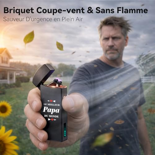 Father's Day Gift, Coquimbo Rechargeable Electric Double Arc Lighter with USB Cable, Long Lasting Windproof Lighter for Candle, Barbecue, Birthday/Christmas Gift Dad
