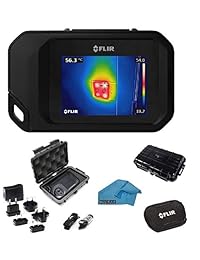 Paquete de sistema de imagen térmica compacta FLIR C2 con estuche impermeable resistente y paño de limpieza de microfibra
