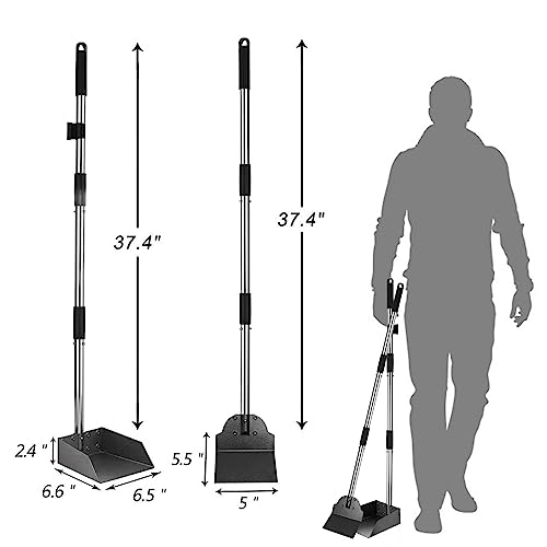 SCENEREAL Dog Poop Scooper Tray & Spade Set, Metal Pooper Scooper for Large and Small Dogs